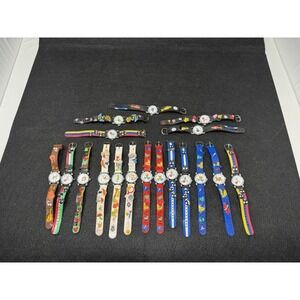 Lot of 18 Kids Educational Analog Watches Animal Sports Flower Rubber Strap